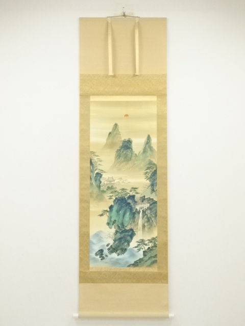 道具 ] - 道具 西沢光宣筆 青緑山水 肉筆絹本掛軸（保護箱） | ネット